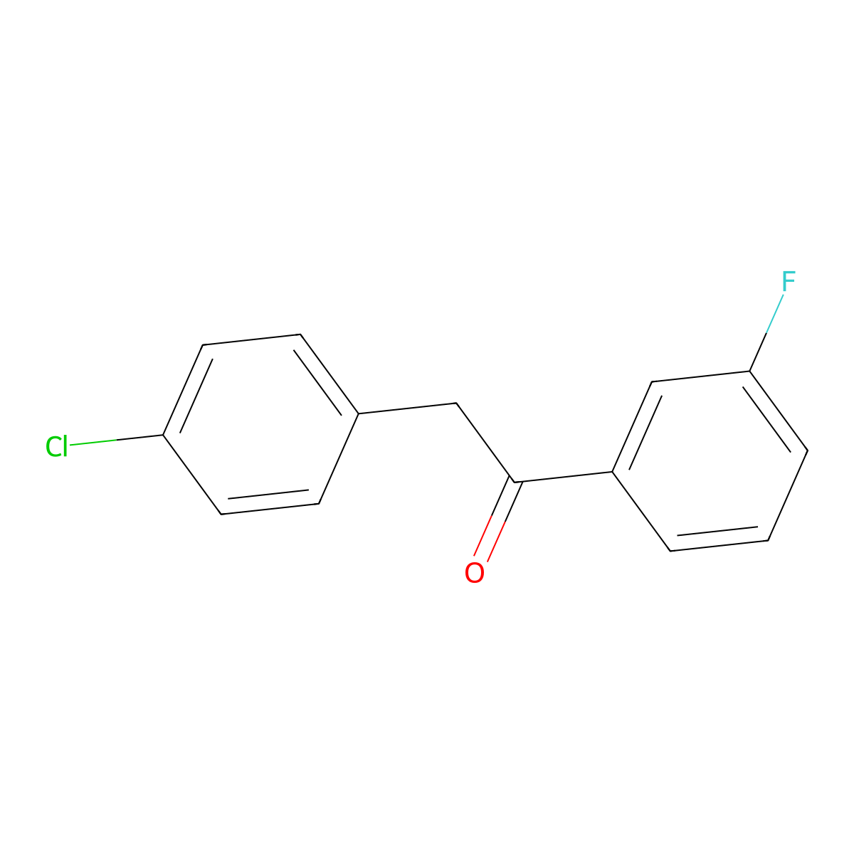 2-(4-Chlorophenyl)-1-(3-fluorophenyl)ethanone molecular structure, CAS 1183554-70-2