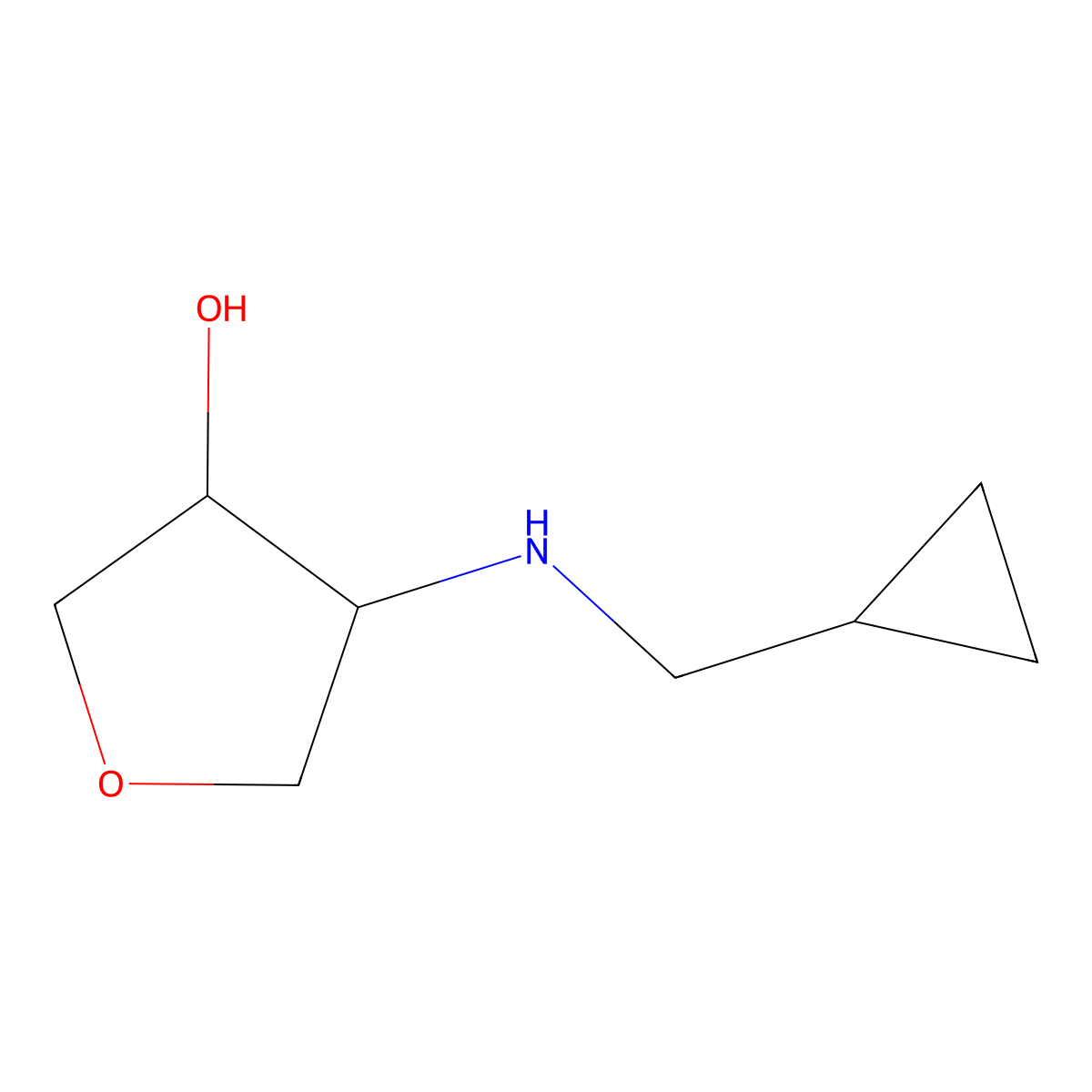 4-[(Cyclopropylmethyl)amino]oxolan-3-ol molecular structure, CAS 1183554-80-4