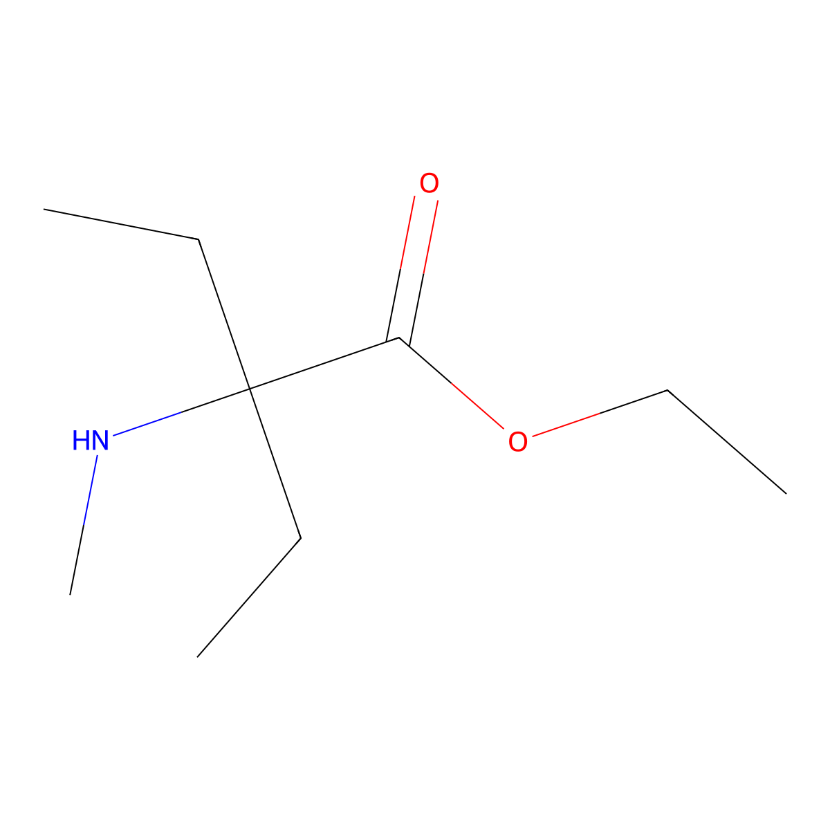 Ethyl 2-ethyl-2-(methylamino)butanoate molecular structure, CAS 1183558-48-6