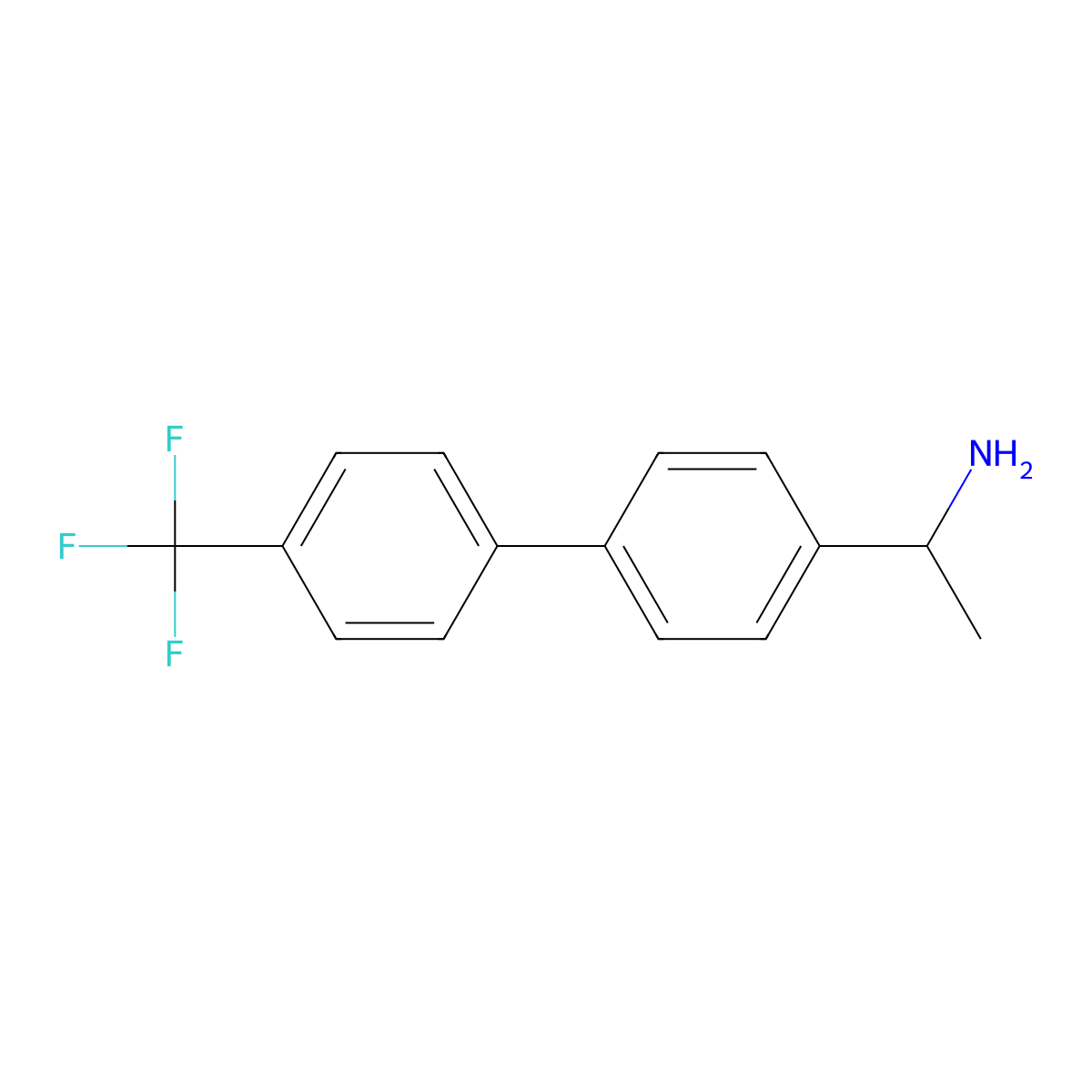1-(4'-(Trifluoromethyl)-[1,1'-biphenyl]-4-yl)ethanamine molecular structure, CAS 1183559-13-8
