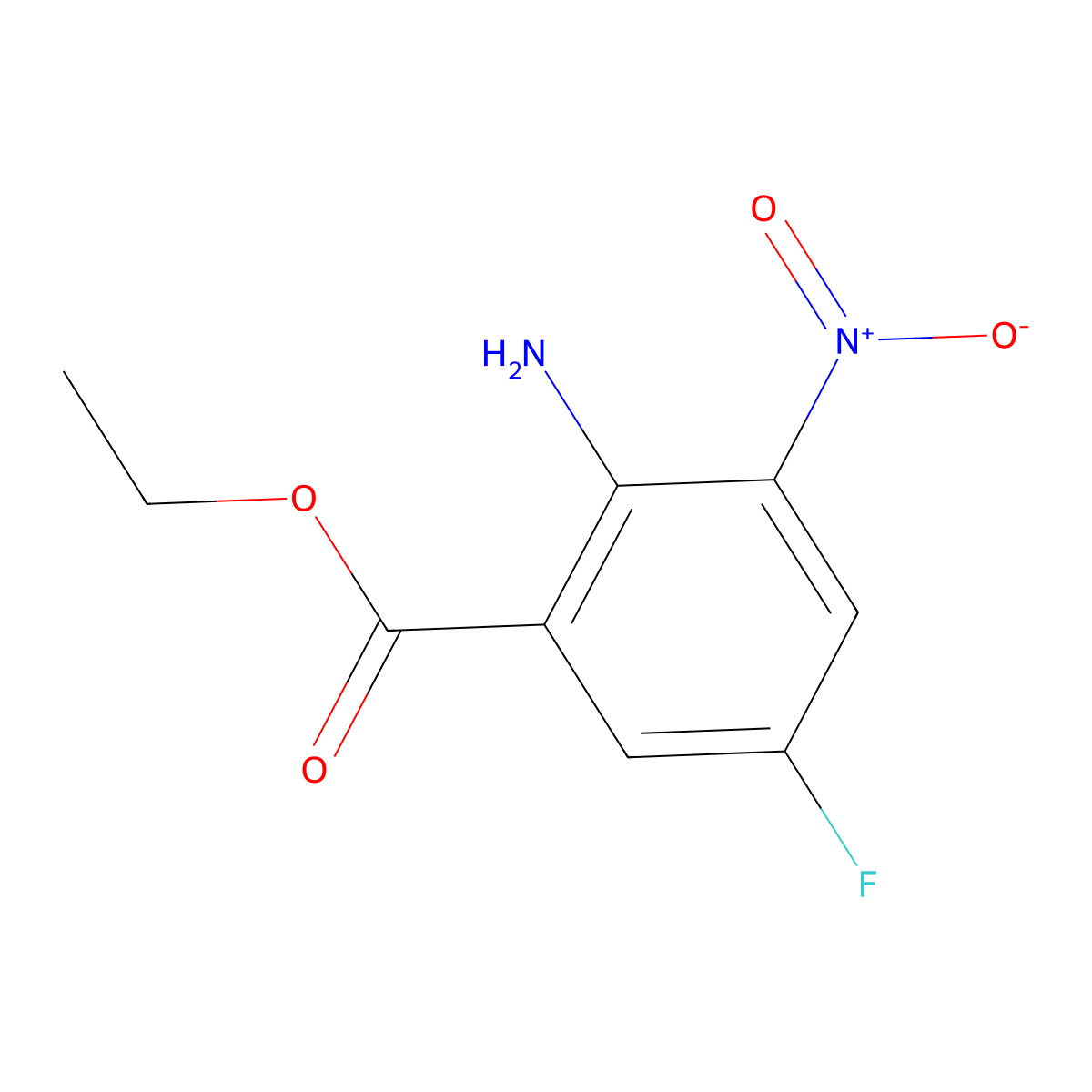 Ethyl 2-amino-5-fluoro-3-nitrobenzoate molecular structure, CAS 1183563-59-8