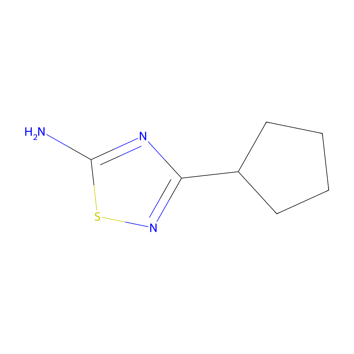 3-Cyclopentyl-1,2,4-thiadiazol-5-amine molecular structure, CAS 1183566-32-6