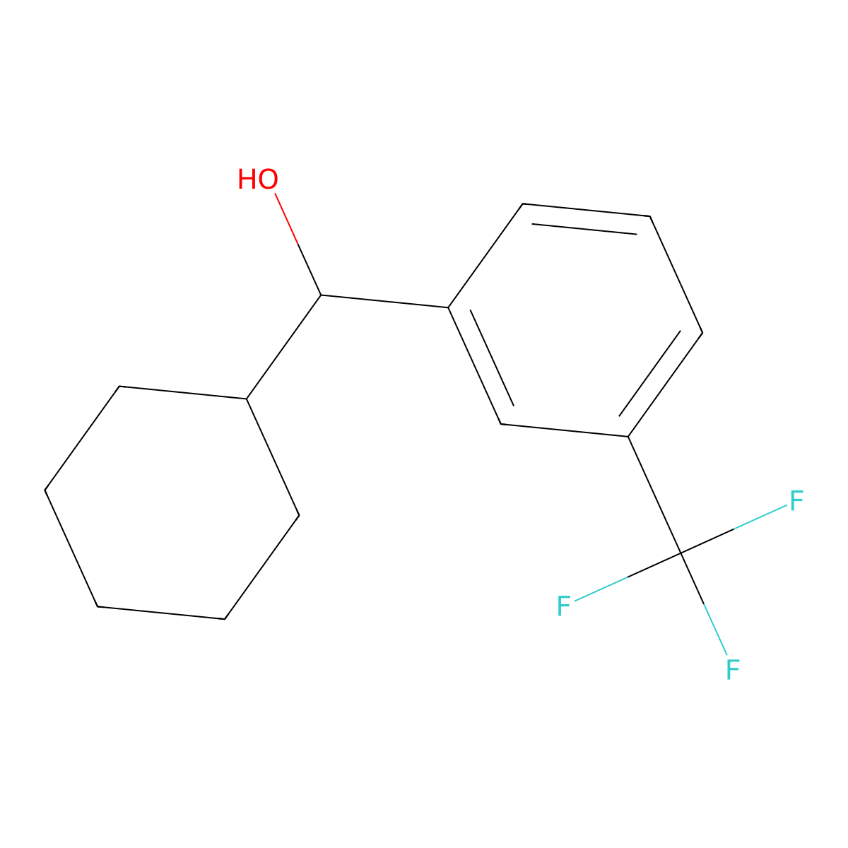 Cyclohexyl(3-(trifluoromethyl)phenyl)methanol molecular structure, CAS 1183567-28-3