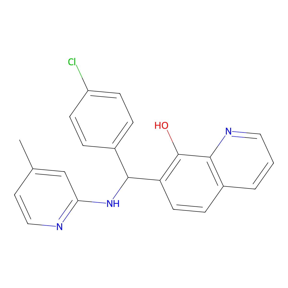 7-[(4-Chlorophenyl)[(4-methylpyridin-2-YL)amino]methyl]quinolin-8-OL molecular structure, CAS 118357-27-0