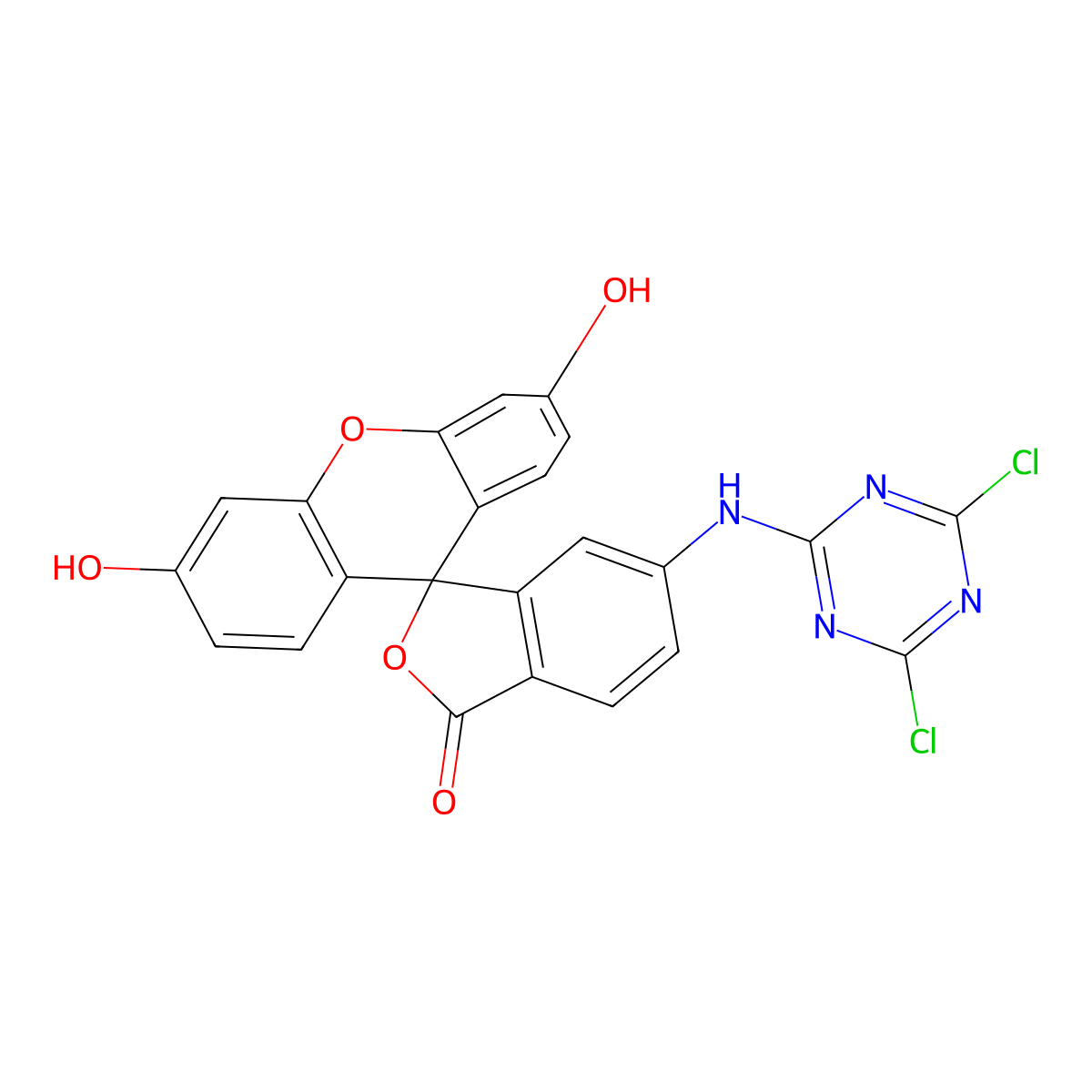 6-(4,6-Dichlorotriazinyl)aminofluorescein molecular structure, CAS 118357-32-7