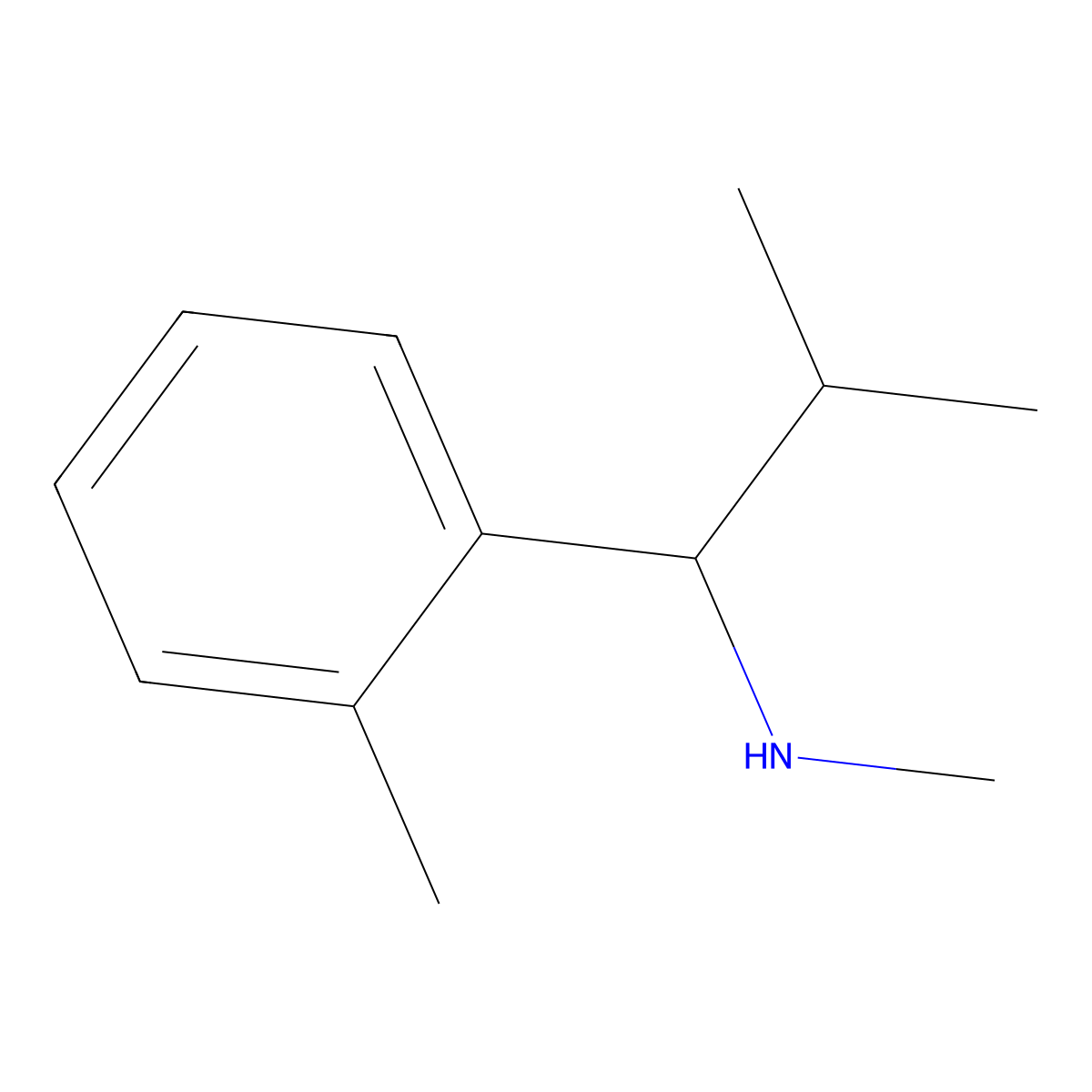 Methyl(2-methyl-1-(2-methylphenyl)propyl)amine molecular structure, CAS 1183571-66-5