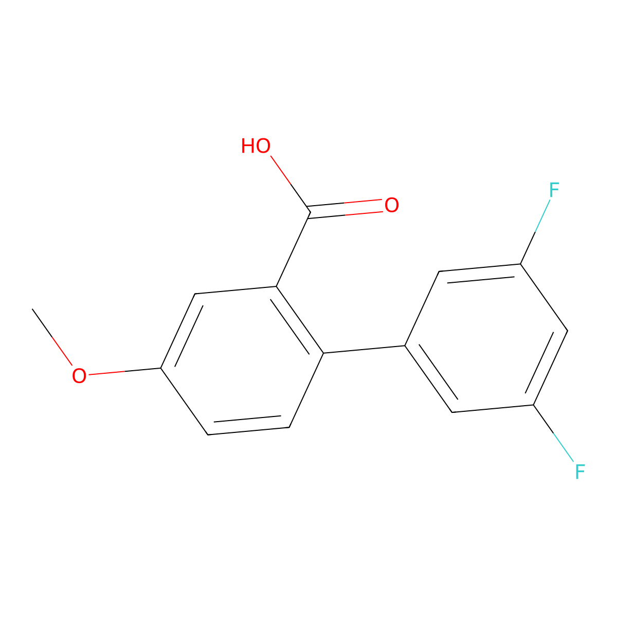 2-(3,5-Difluorophenyl)-5-methoxybenzoic acid molecular structure, CAS 1183572-07-7