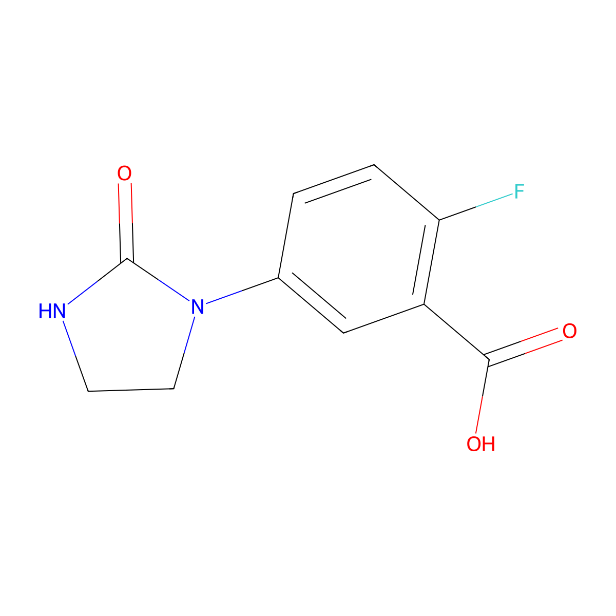 2-Fluoro-5-(2-oxoimidazolidin-1-yl)benzoic acid molecular structure, CAS 1183572-58-8