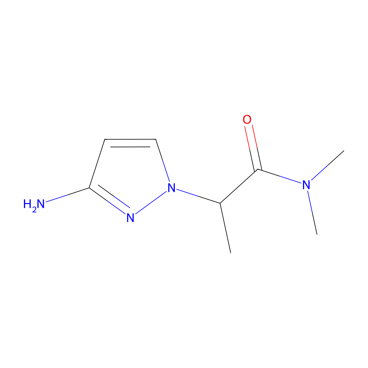 2-(3-Amino-1H-pyrazol-1-YL)-N,N-dimethylpropanamide molecular structure, CAS 1183575-41-8