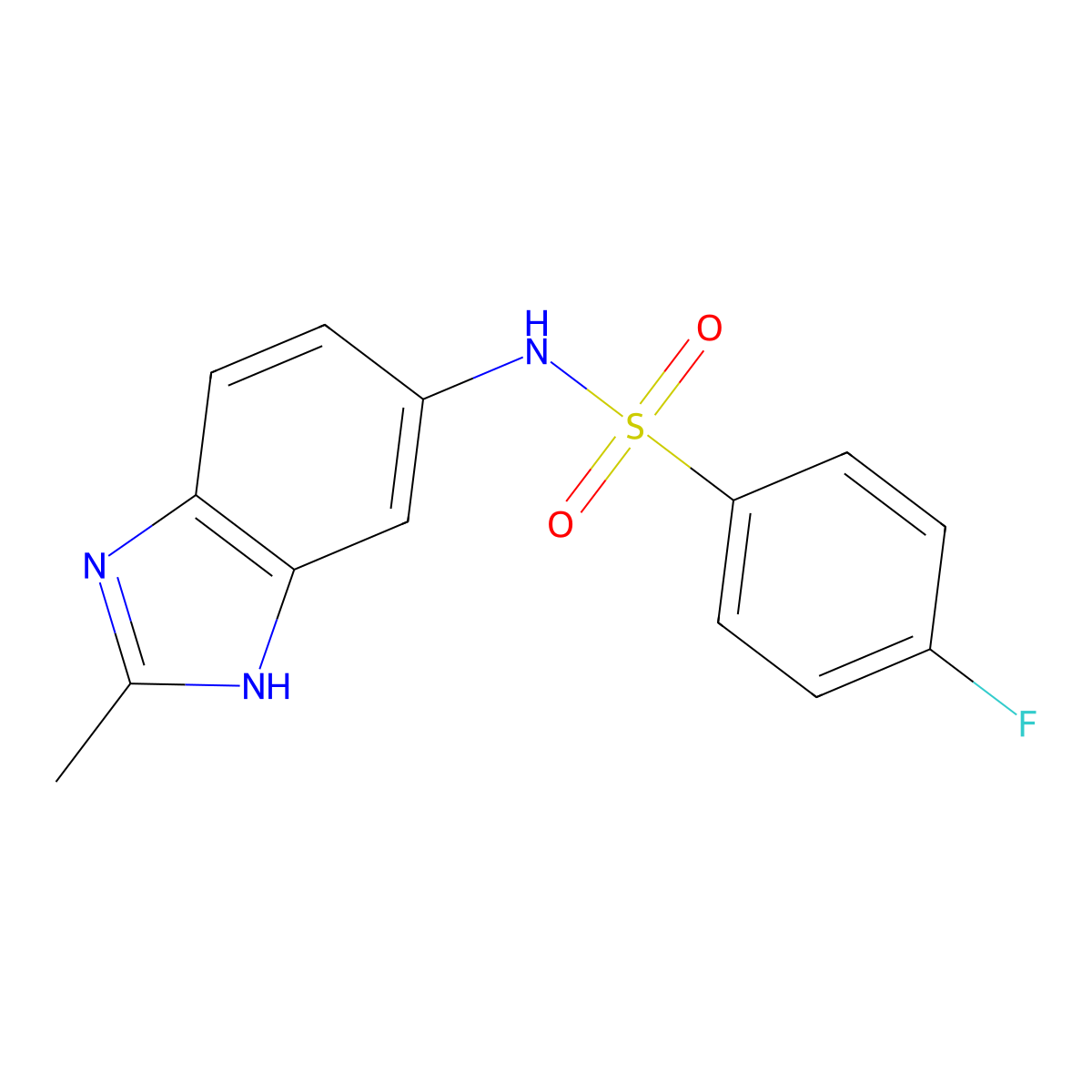 4-fluoro-N-(2-methyl-1H-benzimidazol-5-yl)benzenesulfonamide molecular structure, CAS 1183575-67-8