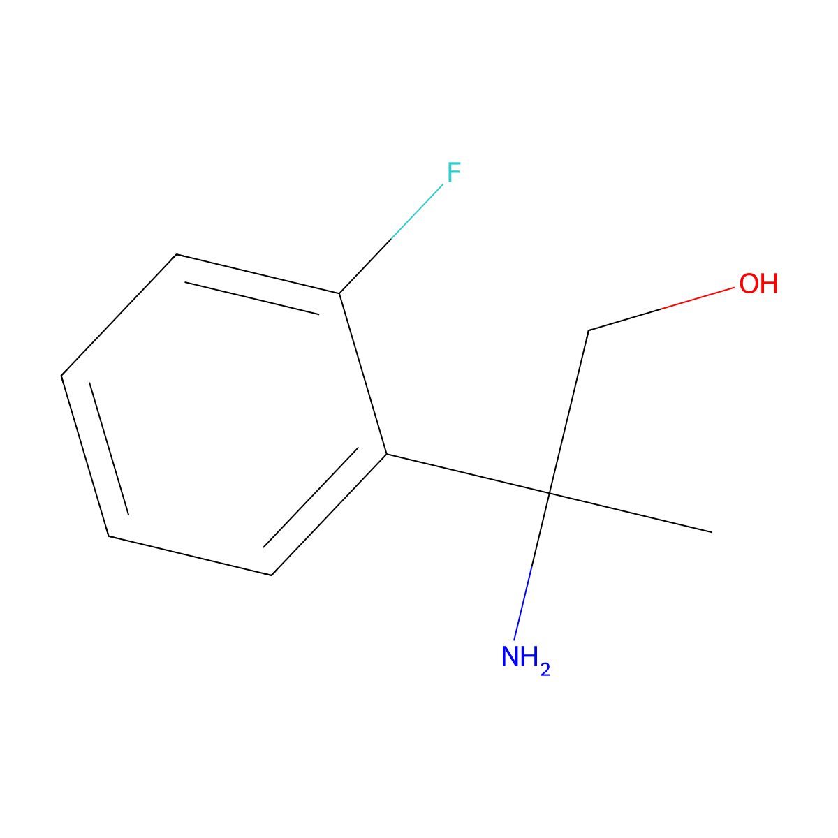 2-Amino-2-(2-fluorophenyl)propan-1-ol molecular structure, CAS 1183576-41-1