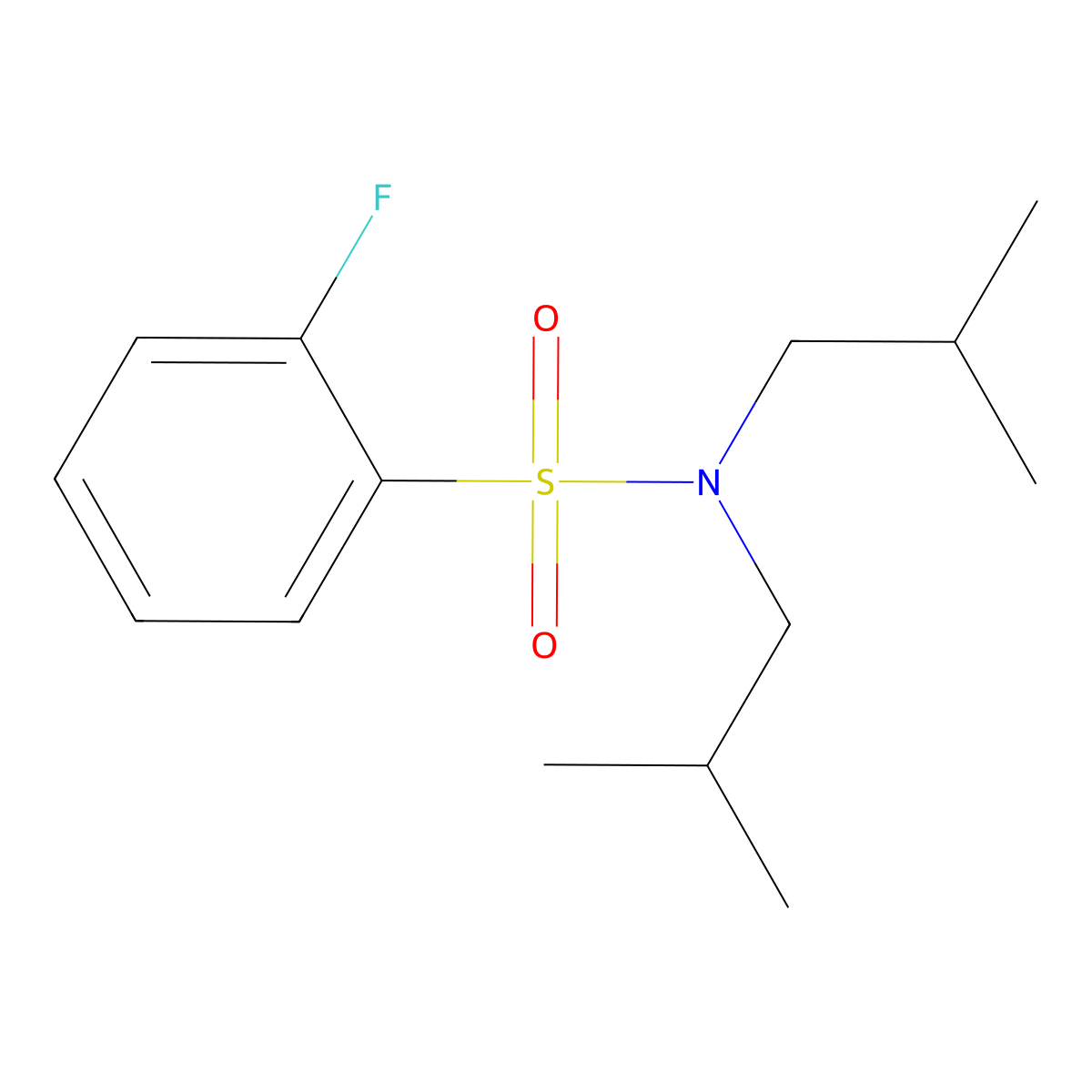 2-fluoro-N,N-diisobutylbenzenesulfonamide molecular structure, CAS 1183577-74-3