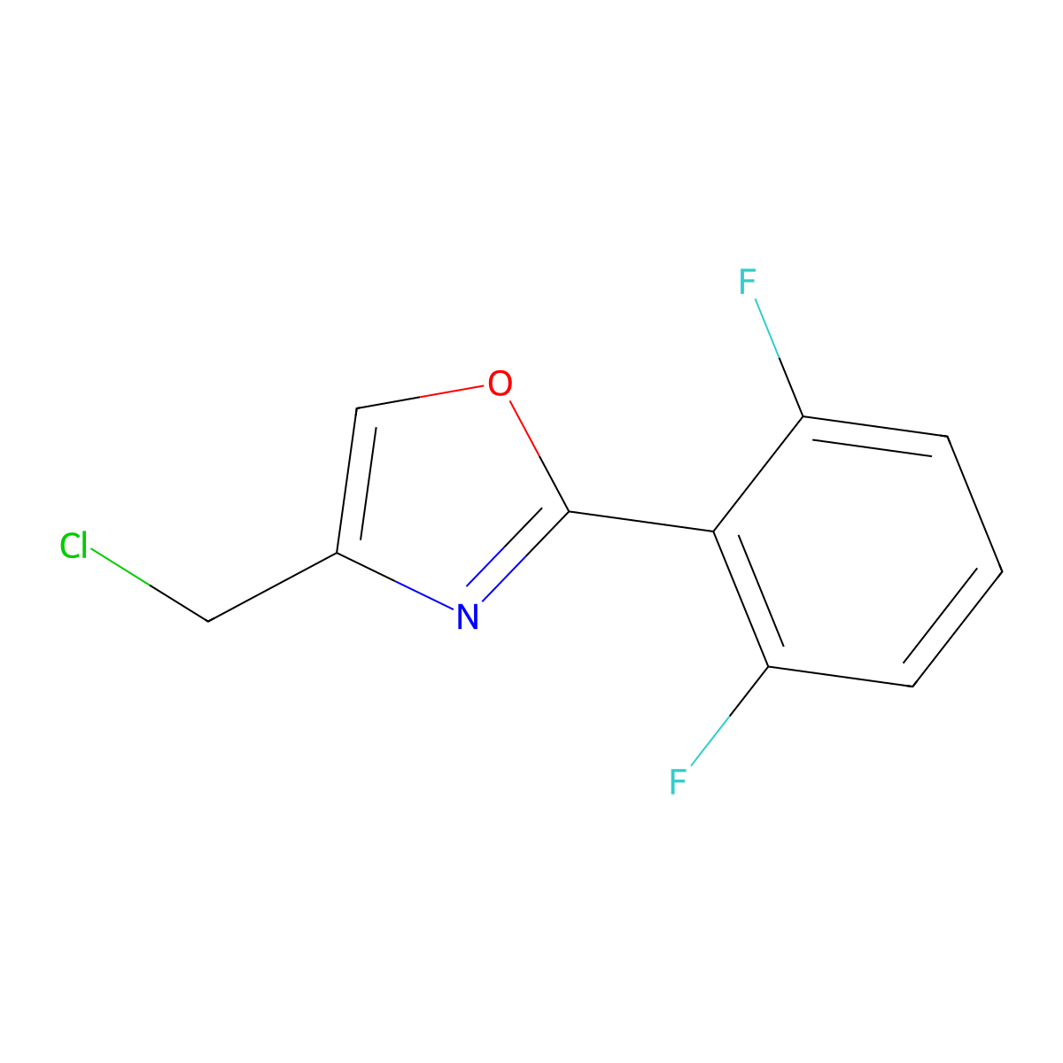 4-(Chloromethyl)-2-(2,6-difluorophenyl)-1,3-oxazole molecular structure, CAS 1183584-82-8