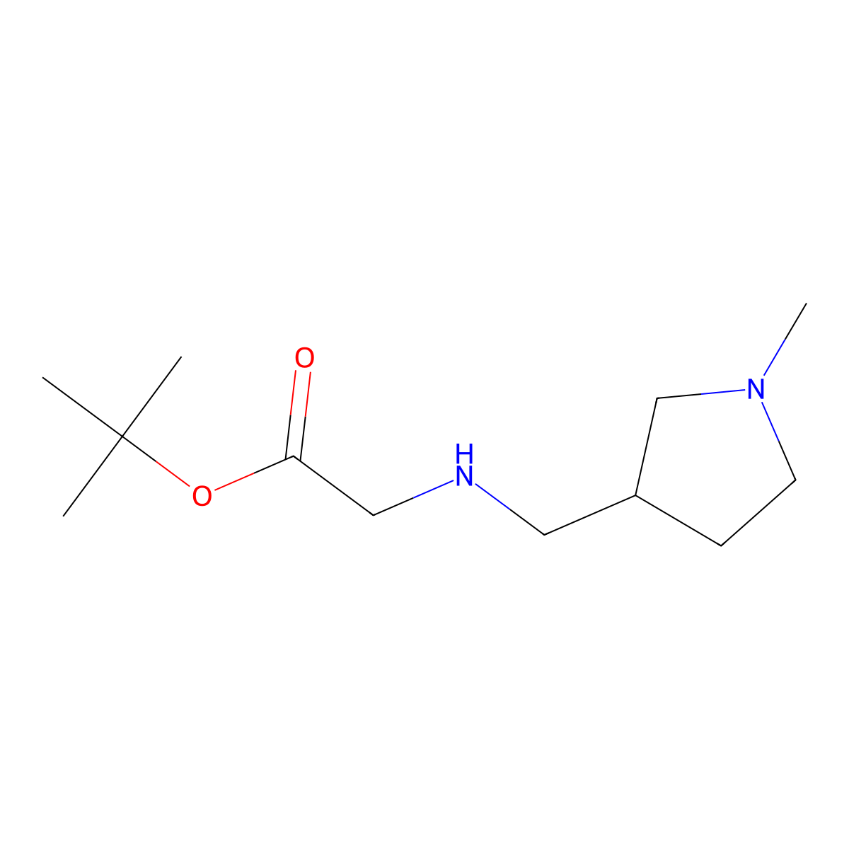 Tert-butyl 2-{[(1-methylpyrrolidin-3-yl)methyl]amino}acetate molecular structure, CAS 1183585-36-5