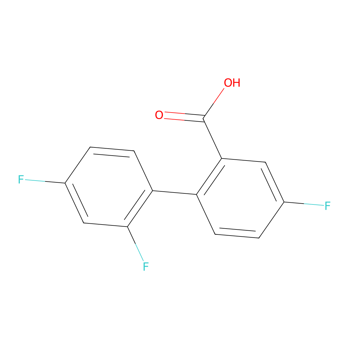 2-(2,4-Difluorophenyl)-5-fluorobenzoic acid molecular structure, CAS 1183588-73-9