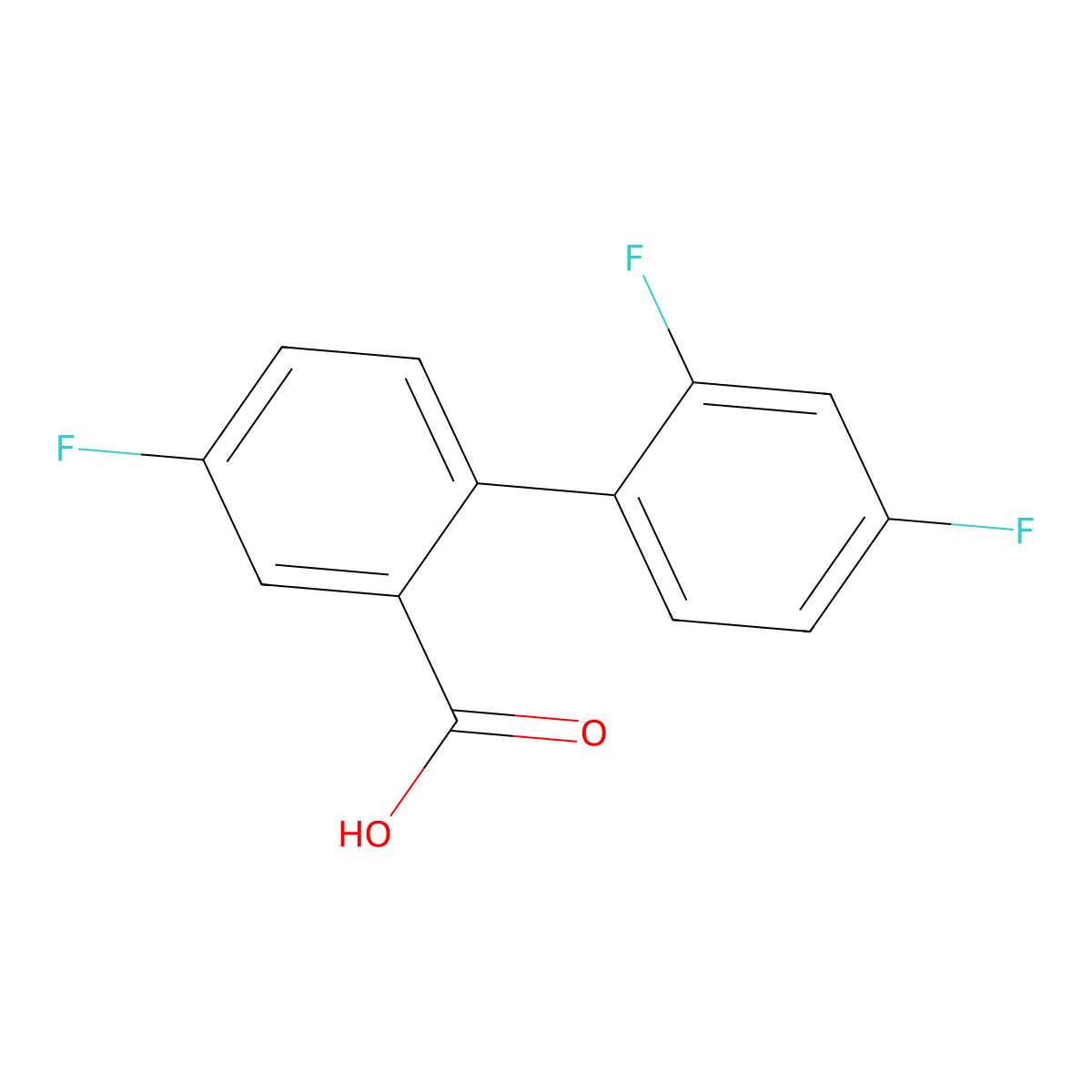 2-(2,4-Difluorophenyl)-5-fluorobenzoic acid molecular structure, CAS 1183588-73-9