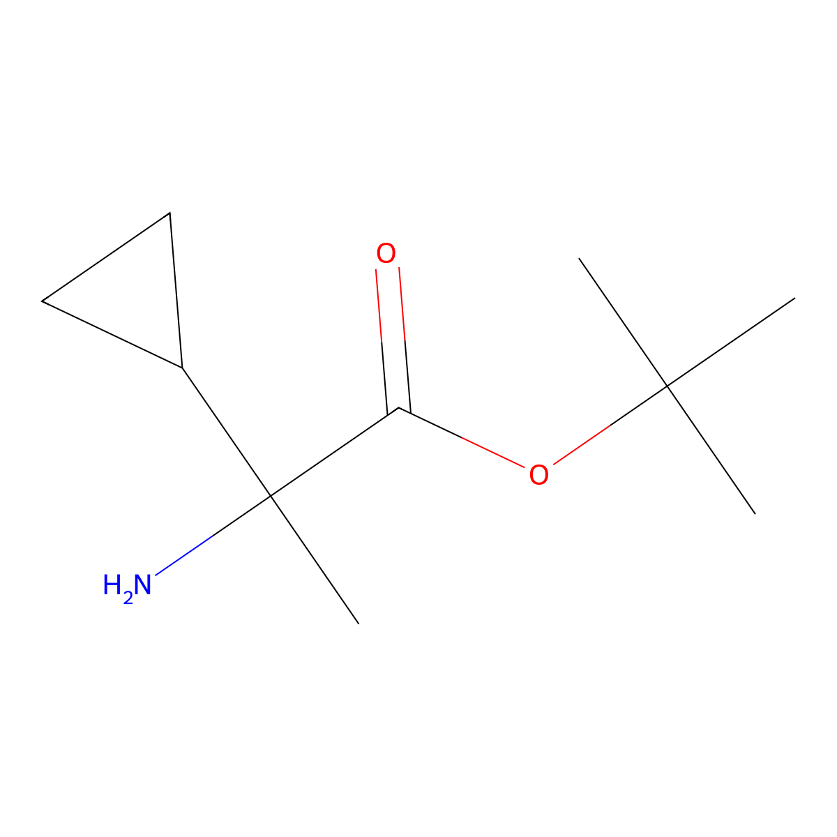 Tert-butyl 2-amino-2-cyclopropylpropanoate molecular structure, CAS 1183592-16-6