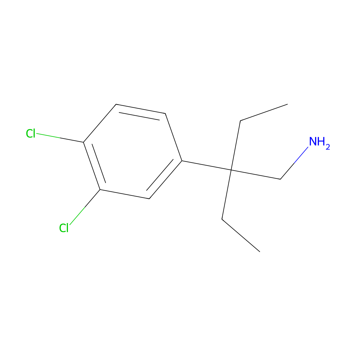 4-[3-(Aminomethyl)pentan-3-yl]-1,2-dichlorobenzene molecular structure, CAS 1183596-21-5