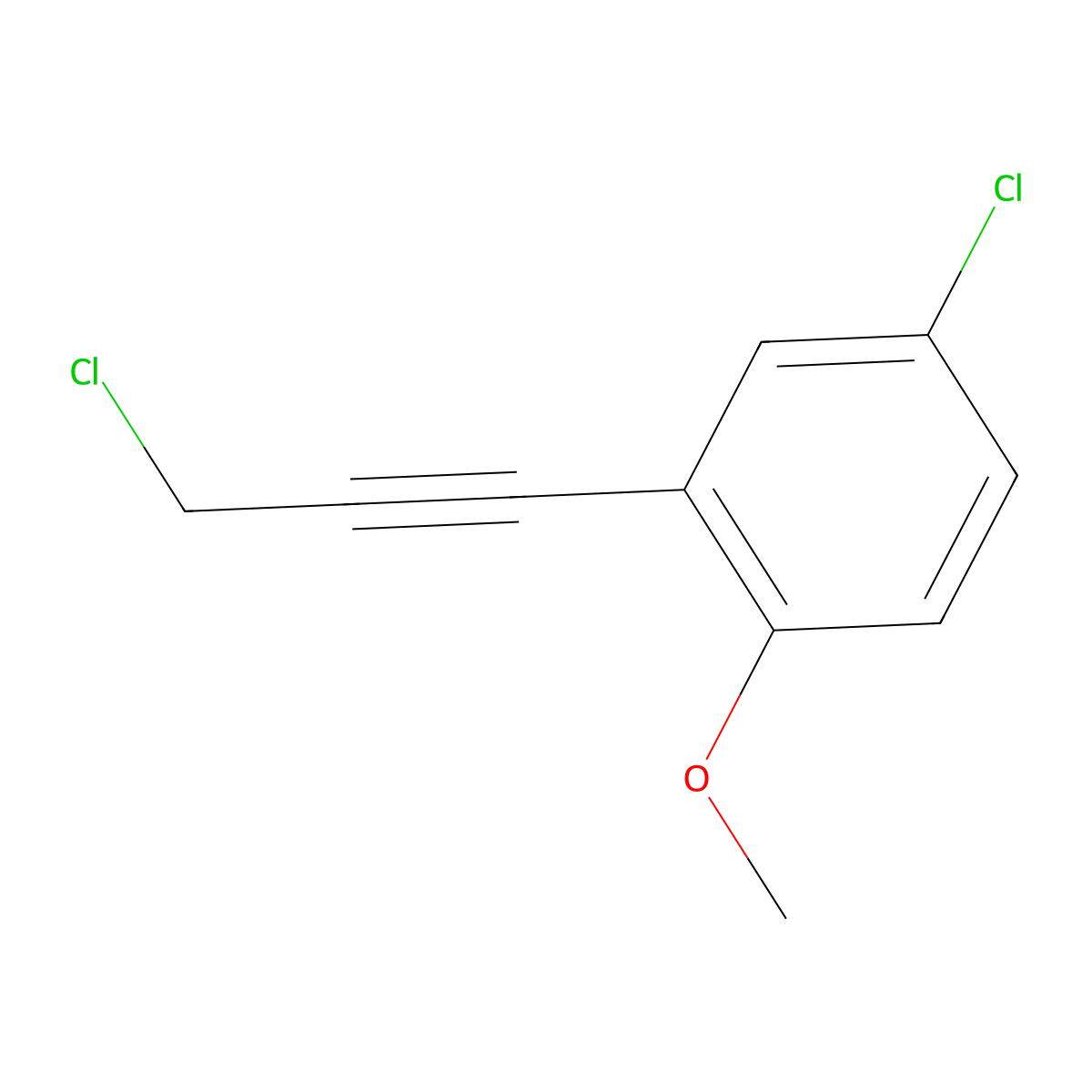 4-Chloro-2-(3-chloroprop-1-yn-1-yl)-1-methoxybenzene molecular structure, CAS 1183598-03-9