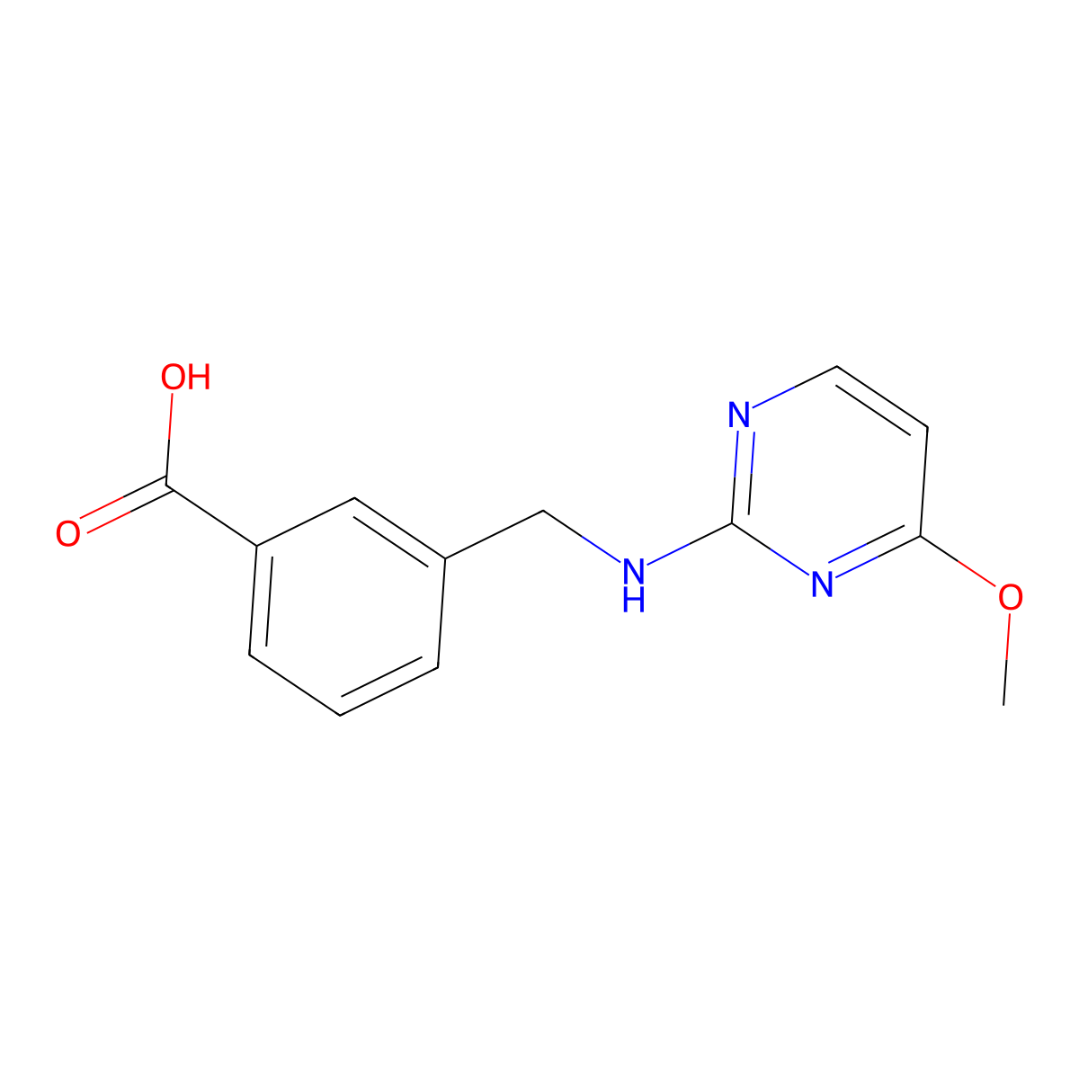 3-{[(4-Methoxypyrimidin-2-yl)amino]methyl}benzoic acid molecular structure, CAS 1183598-53-9