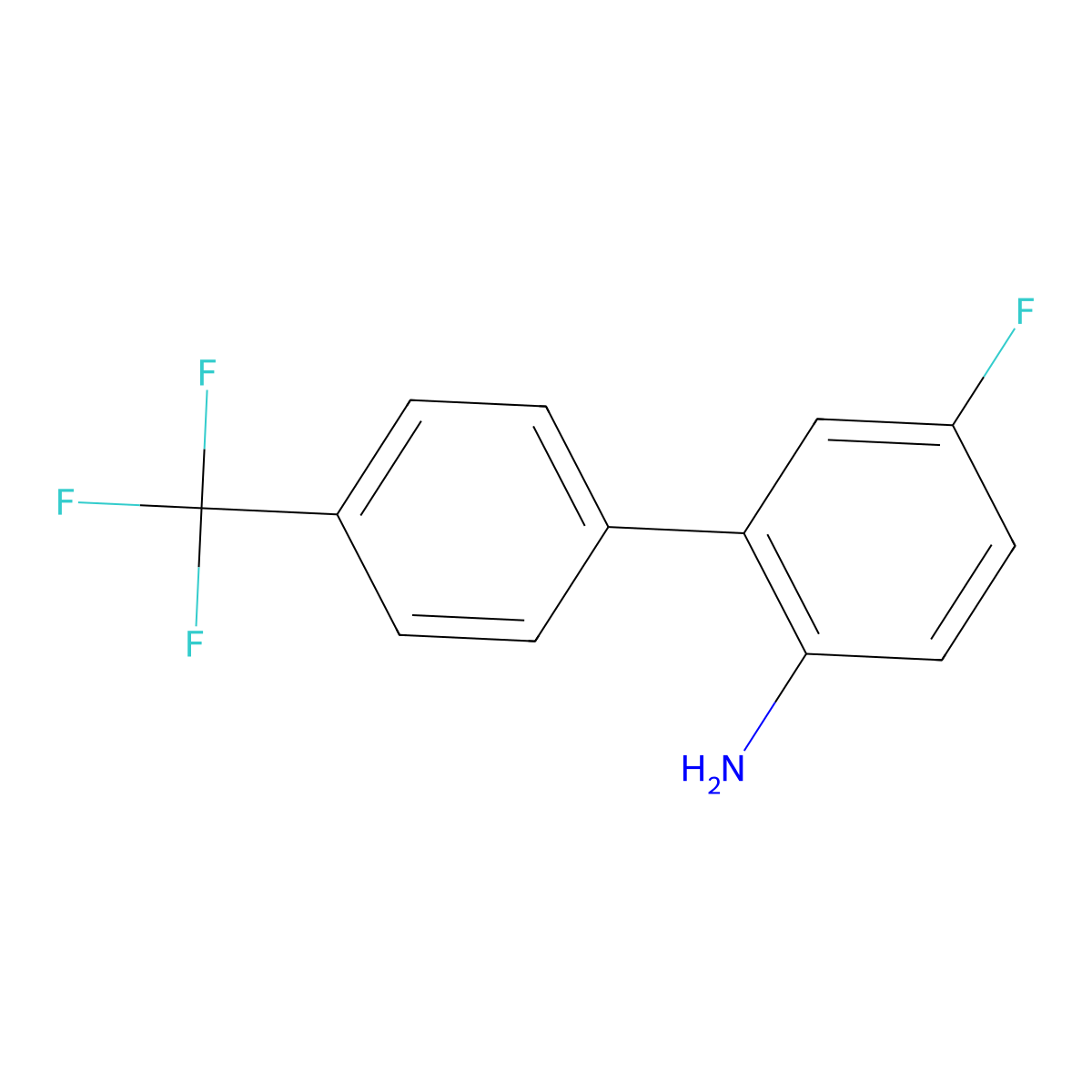 2-Amino-5-fluoro-4'-(trifluoromethyl)biphenyl molecular structure, CAS 1183603-21-5