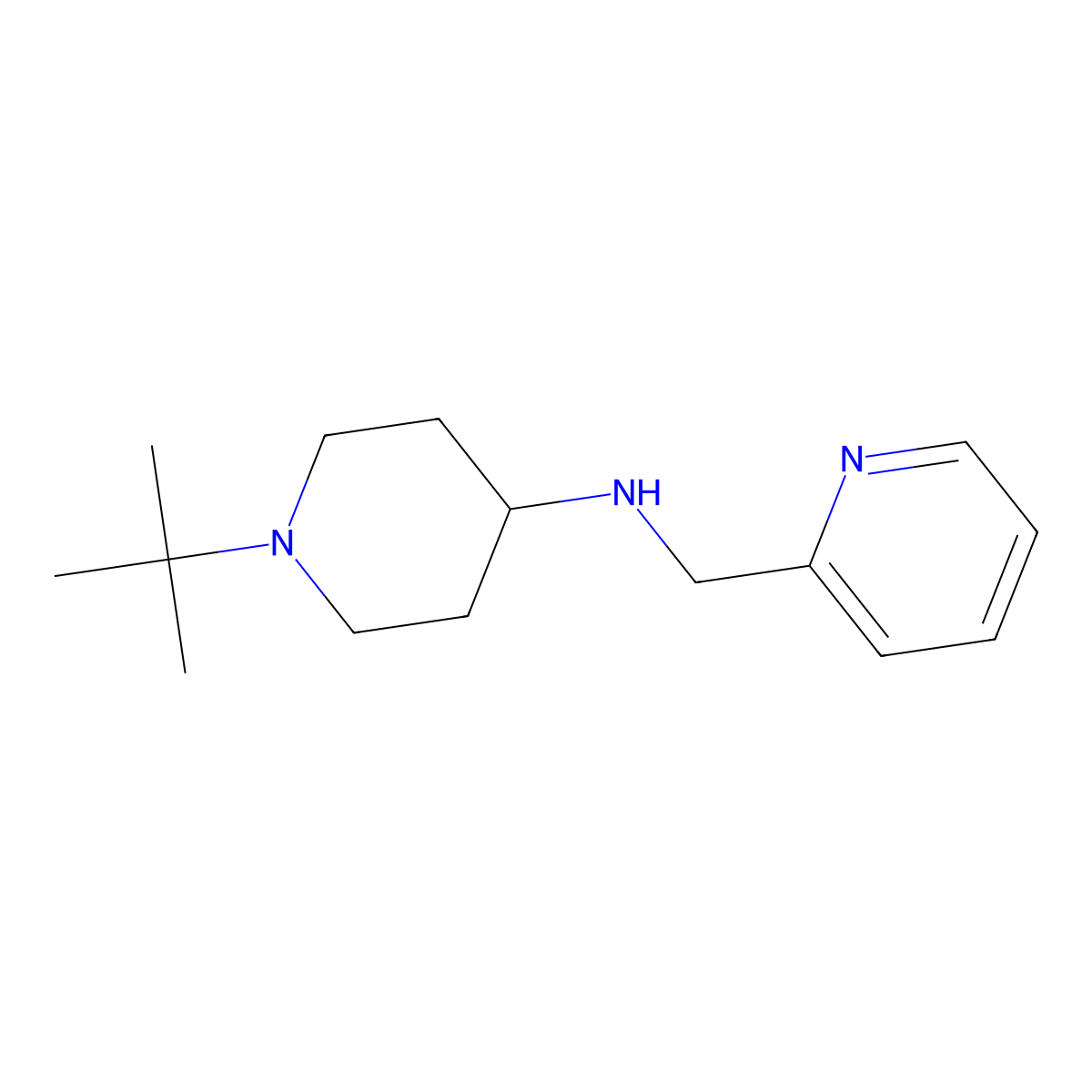 1-(Tert-butyl)-N-(pyridin-2-ylmethyl)piperidin-4-amine molecular structure, CAS 1183603-76-0