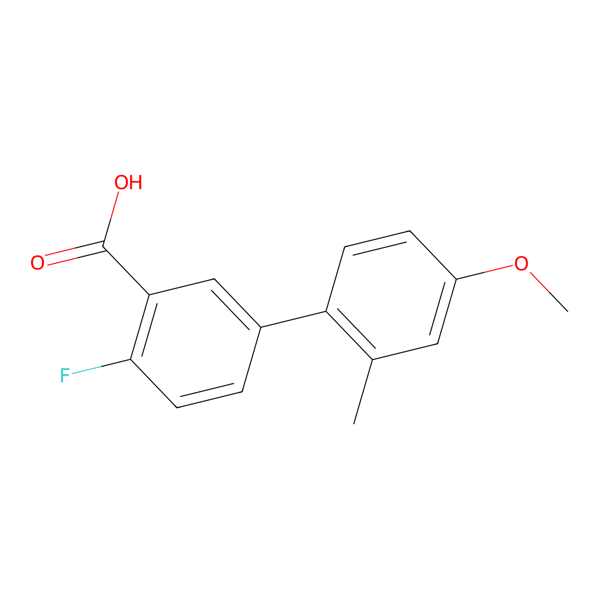 2-Fluoro-5-(4-methoxy-2-methylphenyl)benzoic acid molecular structure, CAS 1183604-57-0