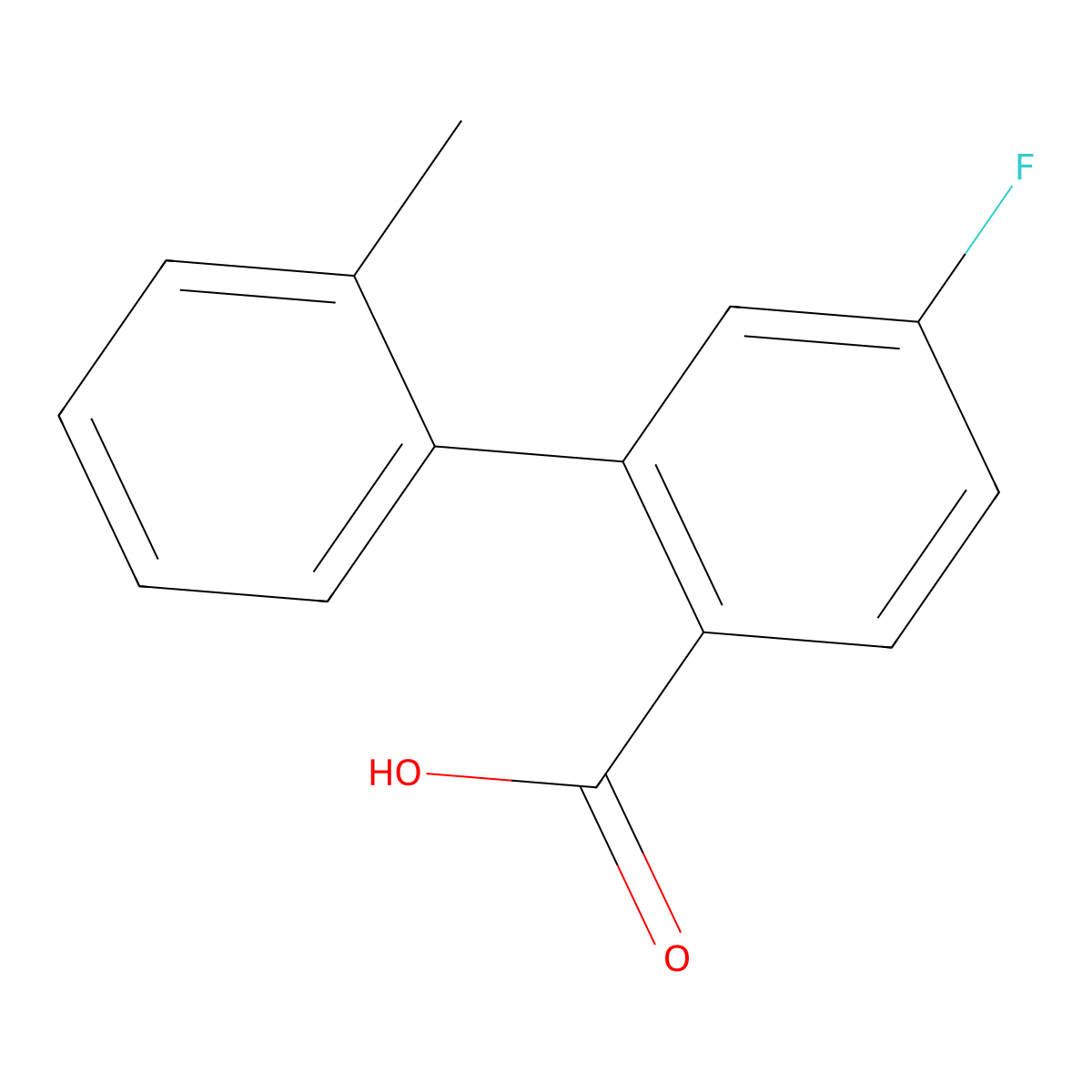 4-Fluoro-2-(2-methylphenyl)benzoic acid molecular structure, CAS 1183609-76-8