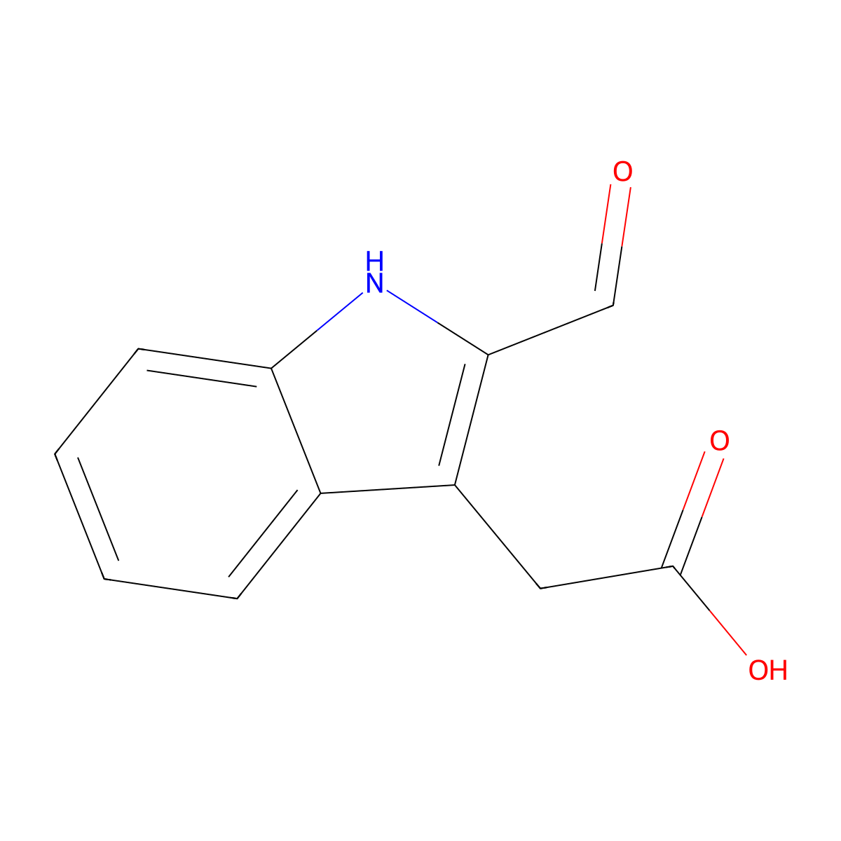 2-(2-formyl-1H-indol-3-yl)acetic acid molecular structure, CAS 118361-82-3