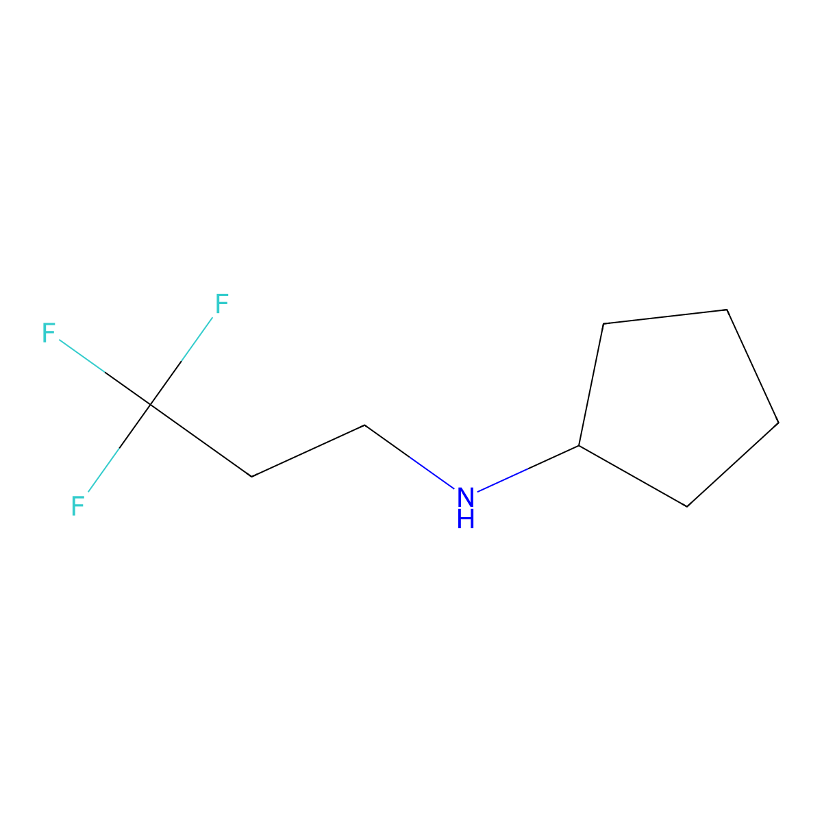 N-(3,3,3-trifluoropropyl)cyclopentanamine molecular structure, CAS 1183610-06-1