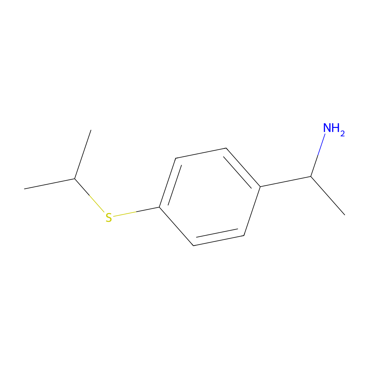 1-[4-(Propan-2-ylsulfanyl)phenyl]ethan-1-amine molecular structure, CAS 1183610-56-1
