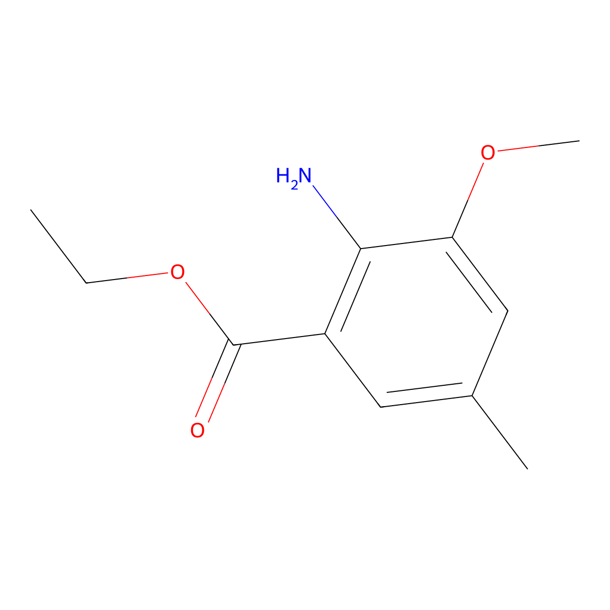 Ethyl 2-amino-3-methoxy-5-methylbenzoate molecular structure, CAS 1183610-86-7