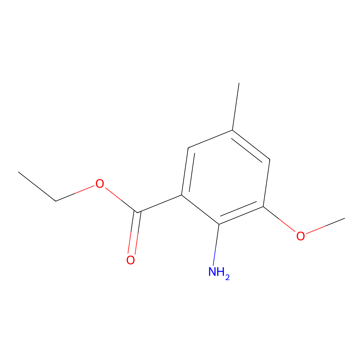 Ethyl 2-amino-3-methoxy-5-methylbenzoate molecular structure, CAS 1183610-86-7