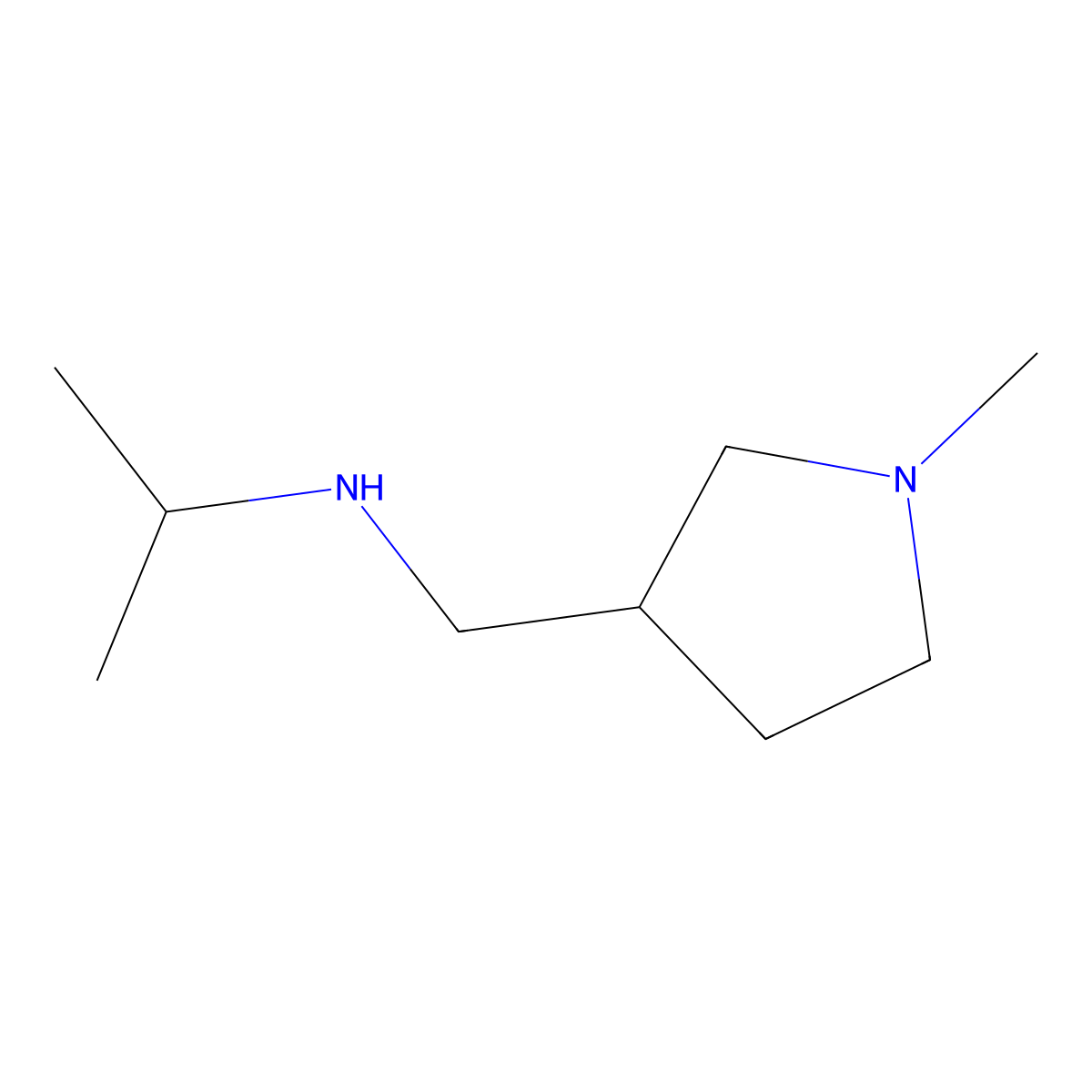 Isopropyl-(1-methyl-pyrrolidin-3-ylmethyl)-amine molecular structure, CAS 1183614-20-1