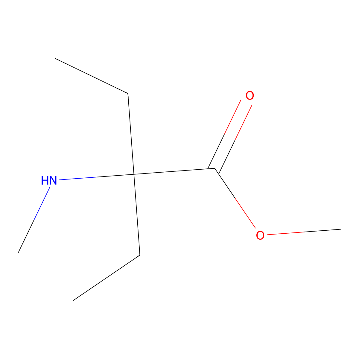Methyl 2-ethyl-2-(methylamino)butanoate molecular structure, CAS 1183614-61-0