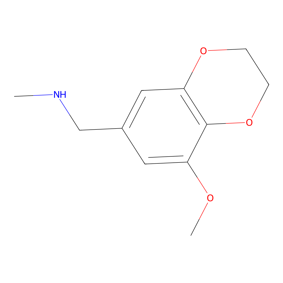 1-(8-Methoxy-2,3-dihydrobenzo[b][1,4]dioxin-6-yl)-N-methylmethanamine molecular structure, CAS 1183615-32-8