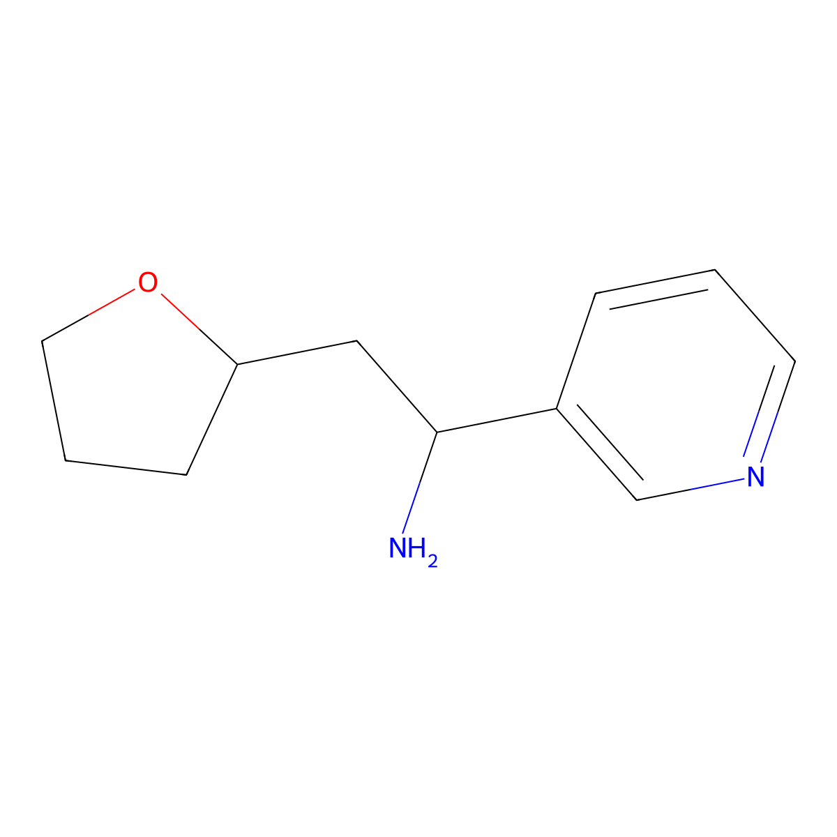 2-(Oxolan-2-yl)-1-(pyridin-3-yl)ethan-1-amine molecular structure, CAS 1183621-38-6