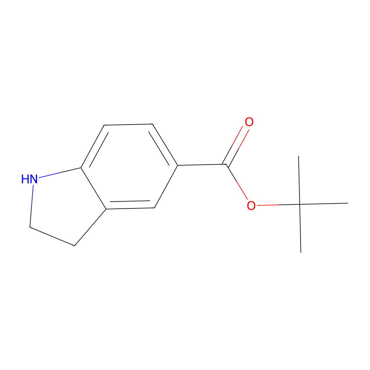 Tert-butyl indoline-5-carboxylate molecular structure, CAS 1183622-68-5