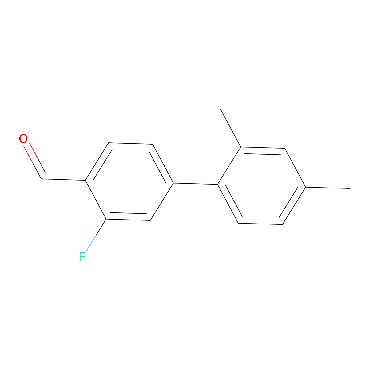 4-(2,4-Dimethylphenyl)-2-fluorobenzaldehyde molecular structure, CAS 1183623-30-4