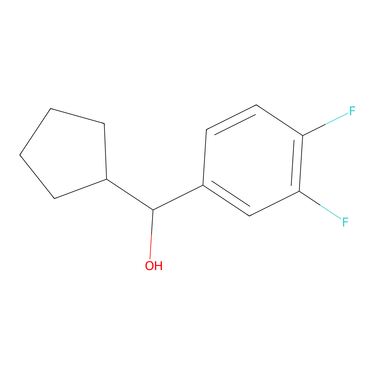 Cyclopentyl (3,4-difluorophenyl)methanol molecular structure, CAS 1183625-32-2