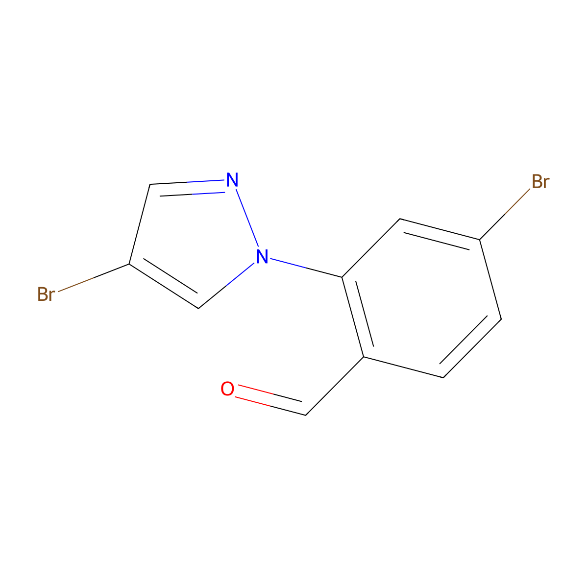 4-Bromo-2-(4-bromo-1H-pyrazol-1-YL)benzaldehyde molecular structure, CAS 1183626-08-5