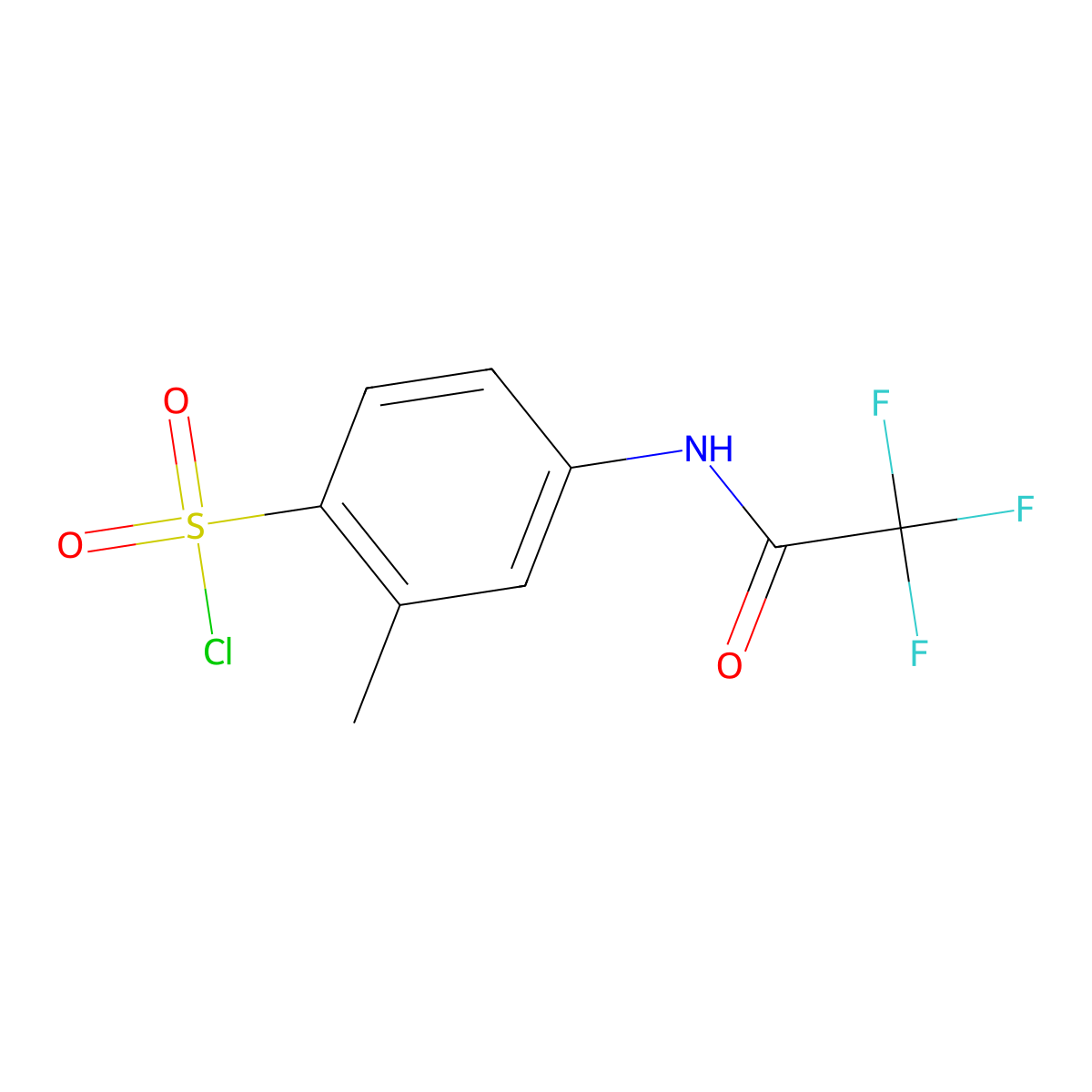 2-Methyl-4-(trifluoroacetamido)benzene-1-sulfonylchloride molecular structure, CAS 1183627-55-5