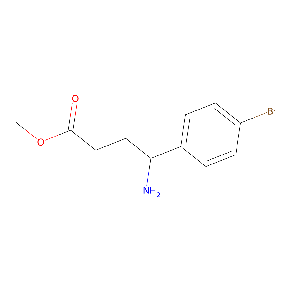 Methyl 4-amino-4-(4-bromophenyl)butanoate molecular structure, CAS 1183627-91-9