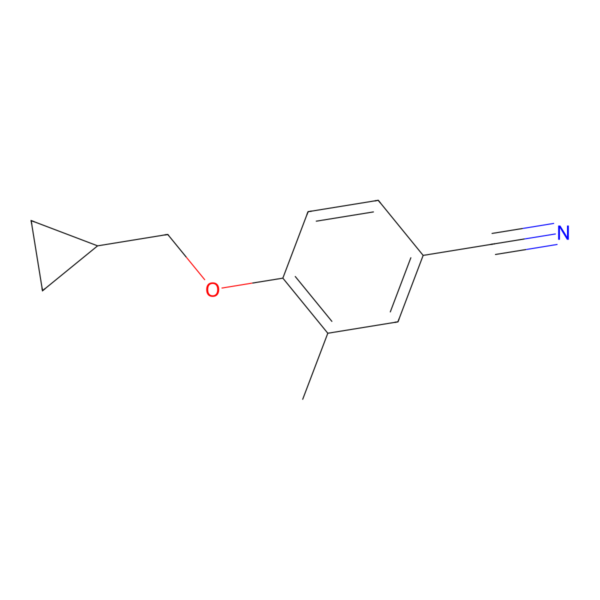 4-Cyclopropylmethoxy-3-methyl-benzonitrile molecular structure, CAS 1183631-39-1