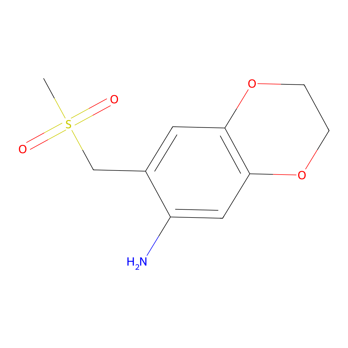 7-(Methanesulfonylmethyl)-2,3-dihydro-1,4-benzodioxin-6-amine molecular structure, CAS 1183631-56-2