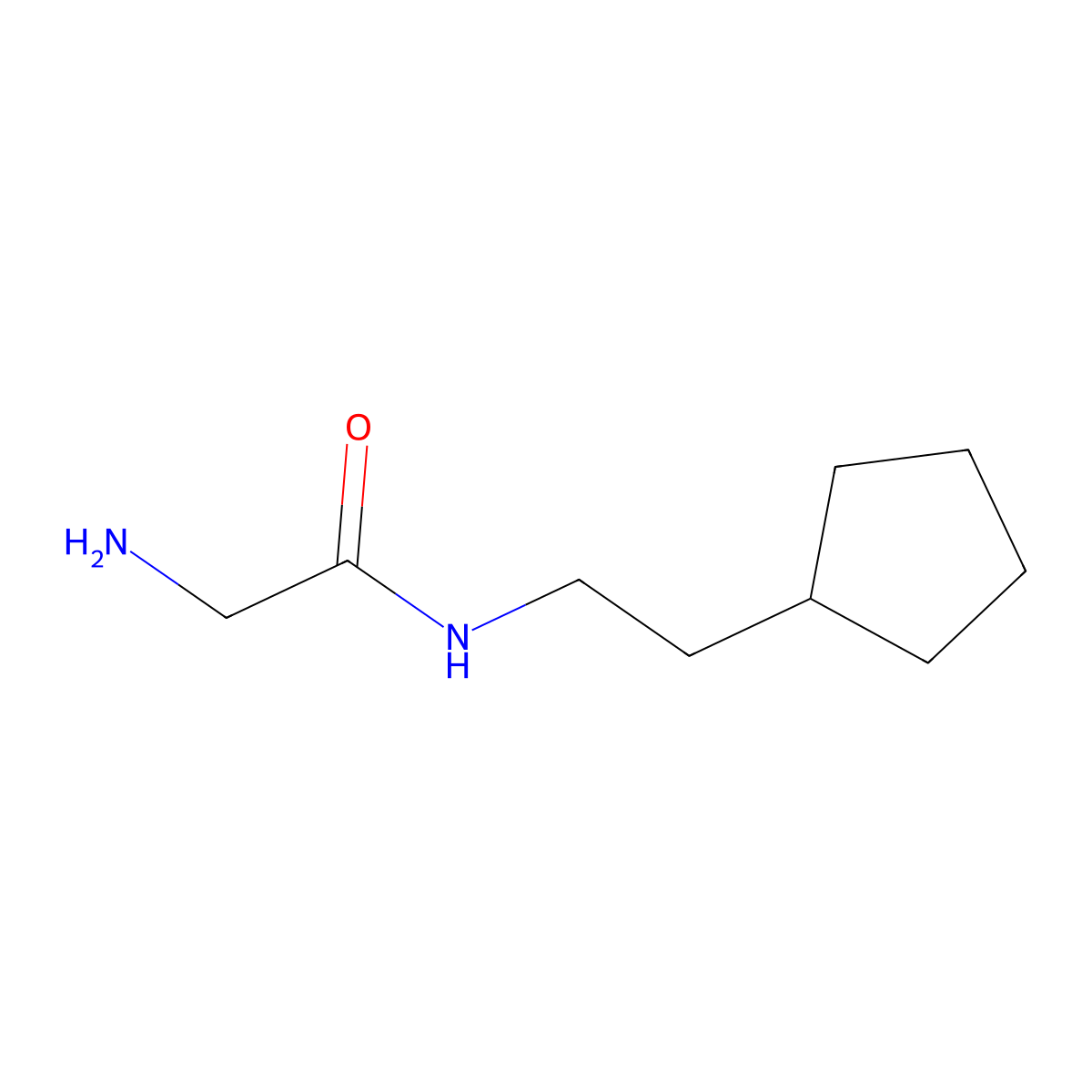 2-amino-N-(2-cyclopentylethyl)acetamide molecular structure, CAS 1183631-84-6