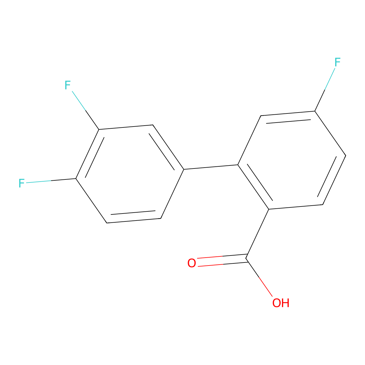 2-(3,4-Difluorophenyl)-4-fluorobenzoic acid molecular structure, CAS 1183635-23-5