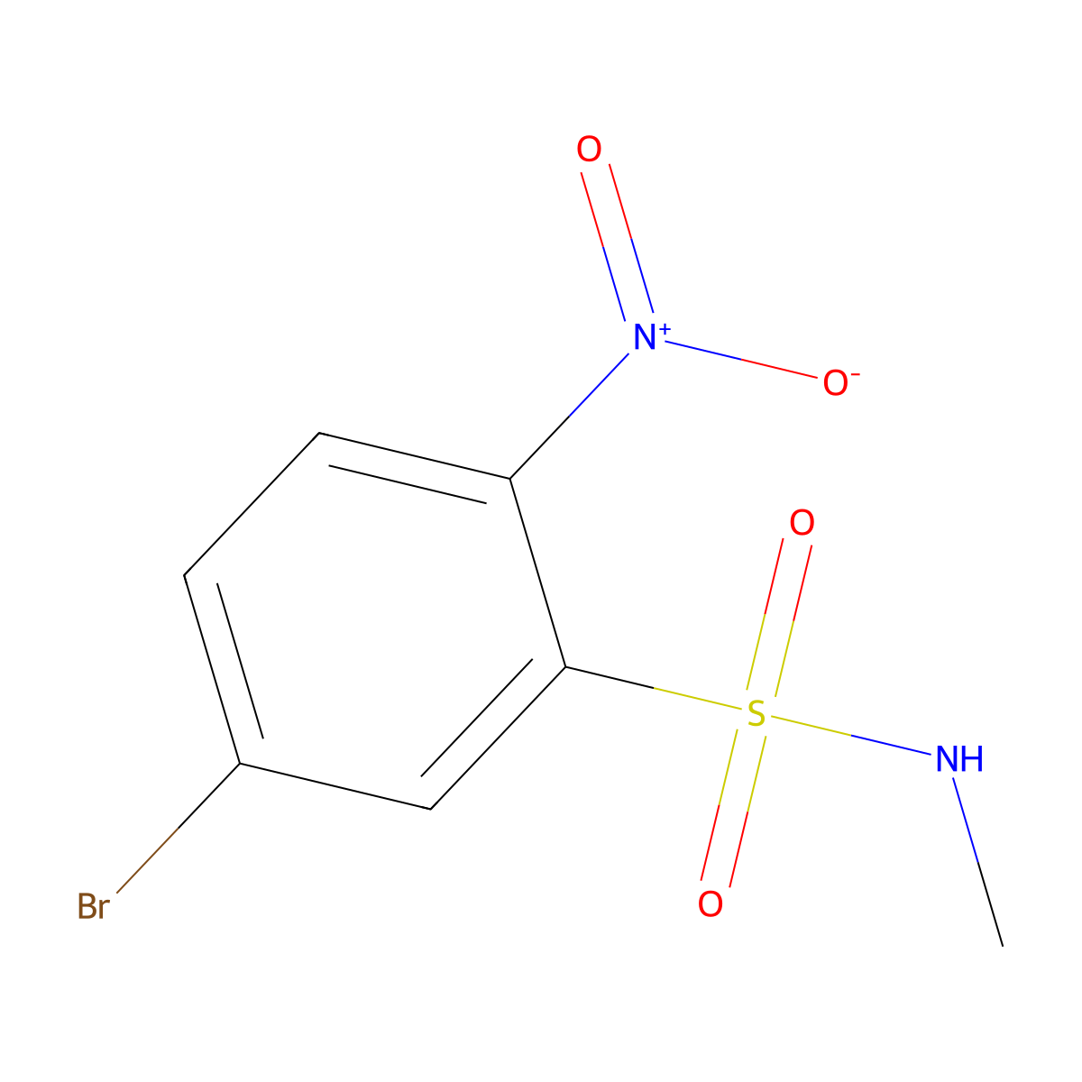 5-bromo-N-methyl-2-nitrobenzene-1-sulfonamide molecular structure, CAS 1183638-89-2