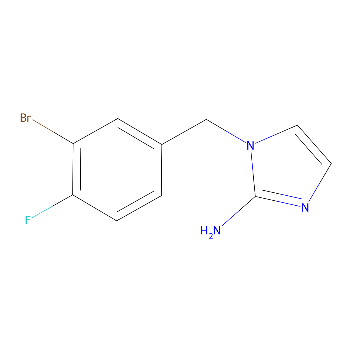 1-(3-Bromo-4-fluorobenzyl)-1h-imidazol-2-amine molecular structure, CAS 1183641-26-0