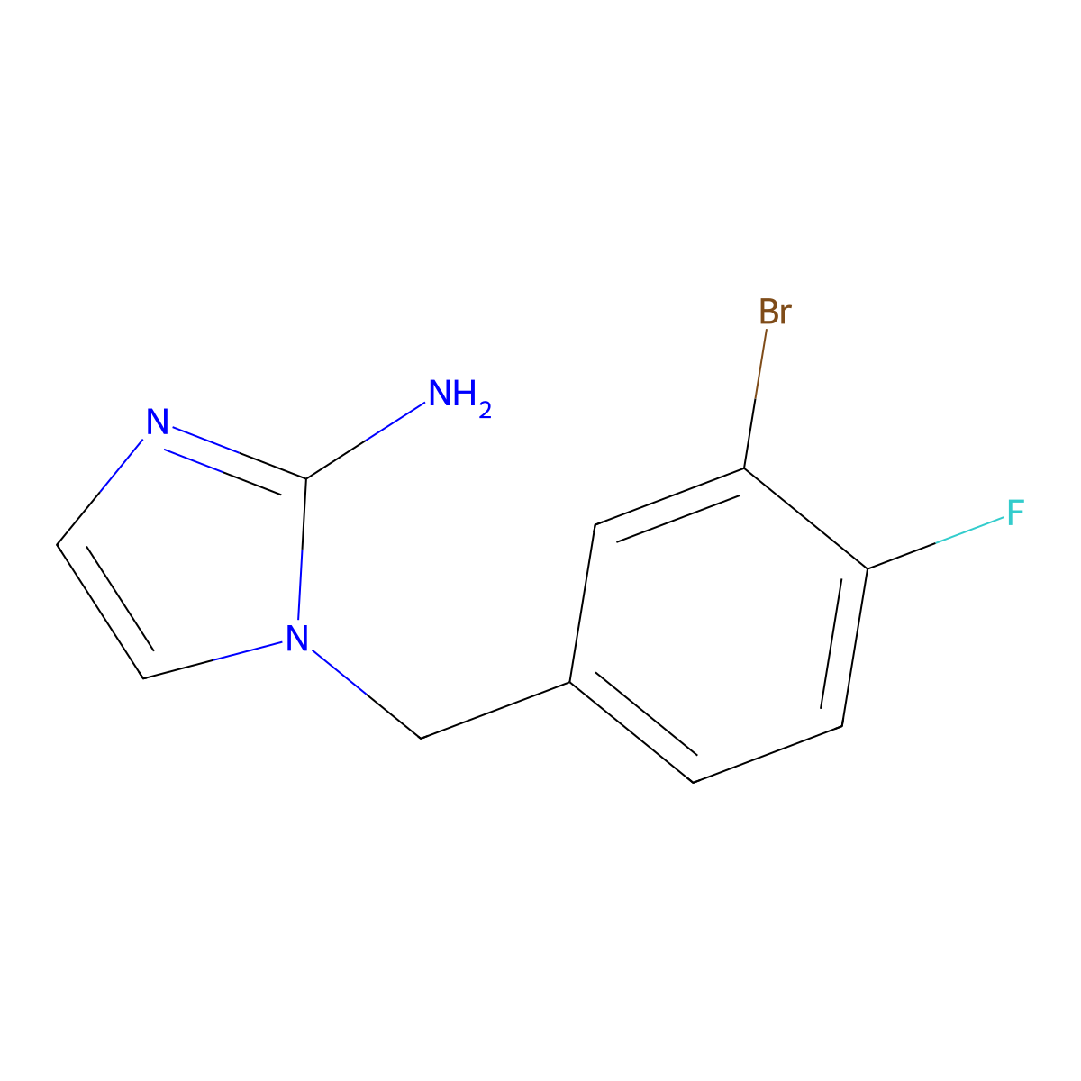 1-(3-Bromo-4-fluorobenzyl)-1h-imidazol-2-amine molecular structure, CAS 1183641-26-0